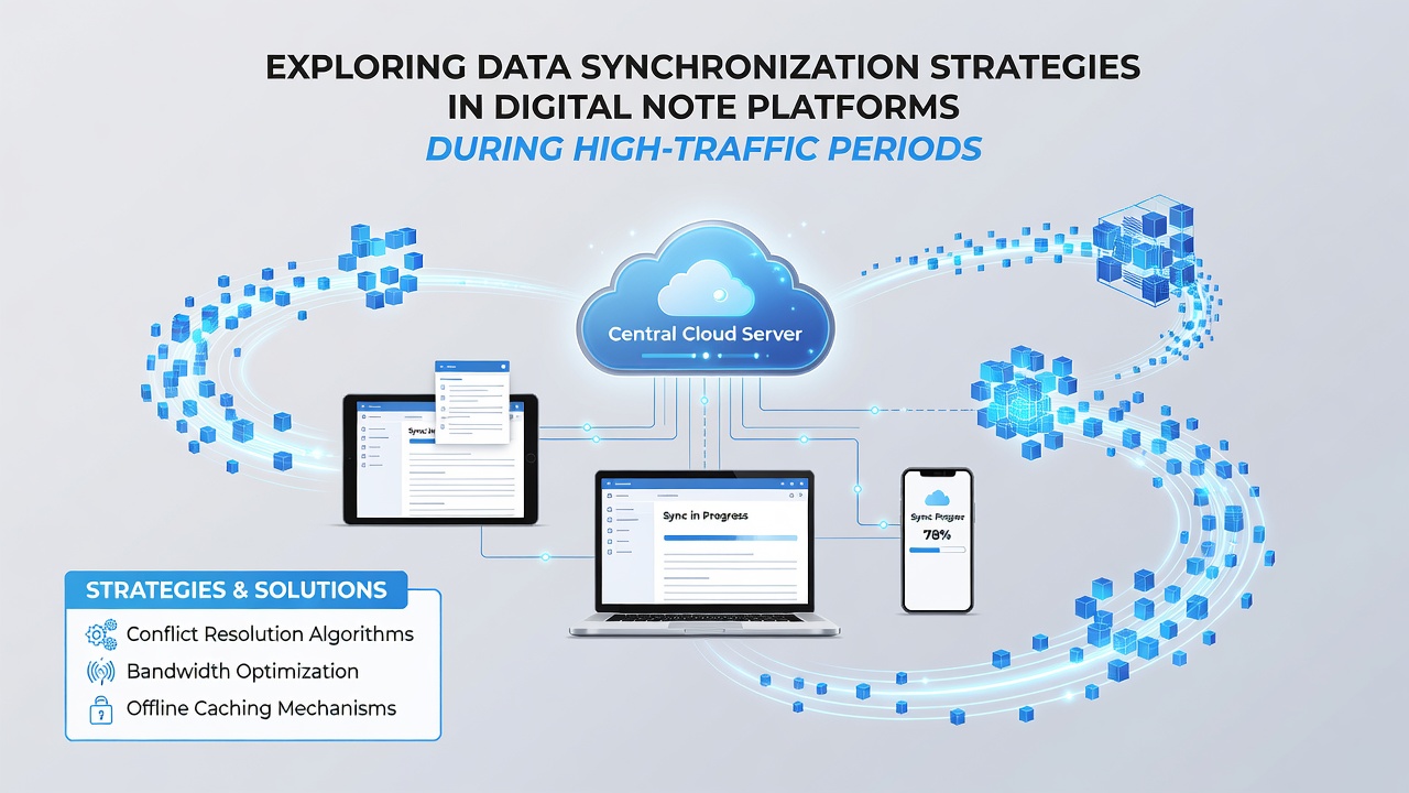 Technical diagram illustrating CRDT and operational transformation workflows for note synchronization under load